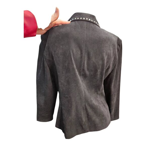 Amanda Smith Black Silver Studded Blazer Womens Size 8 - Picture 6 of 10